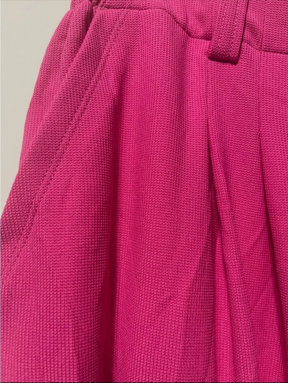HALARA Waffle Wide-Leg High-Rise Pants in Bright Pink